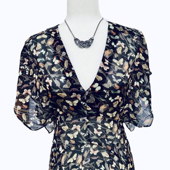 FOXIEDOX High Low Butterfly Print Dress - Small - Picture 3 of 9